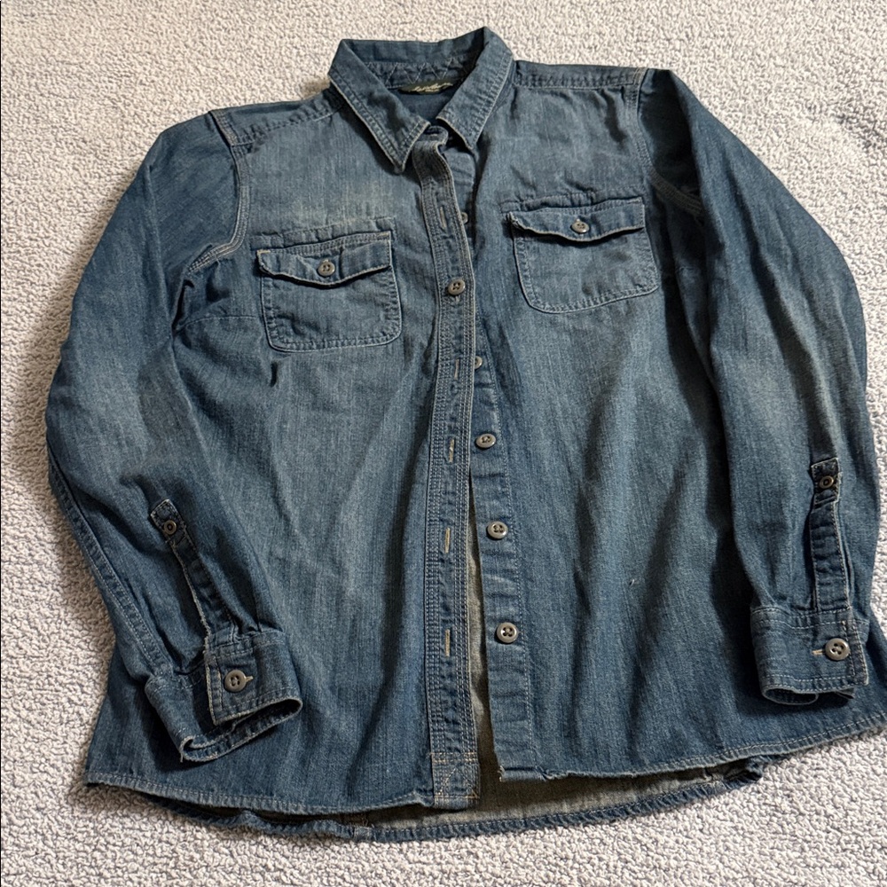 Eddie Bauer Women’s Denim Button-Down Shirt - Blue